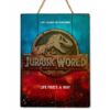 Kép 3/4 - Jurassic World Logo 'Life finds a way' WOODART 3D faplakát