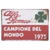 Kép 1/4 - Alfa Romeo Campione Del Mondo 1975 fémplakát 20 x 30 cm