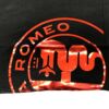 Kép 6/8 - Alfa Romeo 110 anniversary Metallic red logo férfi póló, fekete