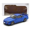 Kép 1/11 - NISSAN R34 GTR-BAYSIDE BLUE-1999 modell autó 1:18