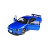 Kép 4/11 - NISSAN R34 GTR-BAYSIDE BLUE-1999 modell autó 1:18