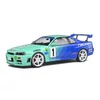 Kép 1/9 - Nissan Skyline (R34)GT-R JGTC#1 zöld/kék 1999-2001 modell autó 1:18