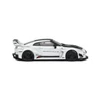 Kép 6/8 - Nissan GT-R (R35) w/Liberty Walk Body Kit fehér/fekete 2020 modell autó 1:43