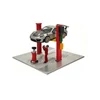 Kép 1/4 - 2 Post Lift with oil drainer & mechanic figura piros/sárga/ezüst modell kiegészítő 1:64