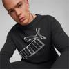 Kép 5/6 - Puma ESS Big logo Crew férfi pulóver, fekete-fehér, 2022