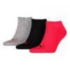 Kép 1/6 - Puma 3 páros csomagolású sneaker uniszex zokni, piros-fekete-szürke
