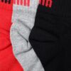 Kép 6/6 - Puma 3 páros csomagolású sneaker uniszex zokni, piros-fekete-szürke