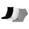 Kép 1/2 - Puma 3 páros csomagolású sneaker uniszex zokni, fekete-fehér-szürke