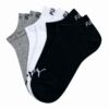 Kép 2/2 - Puma 3 páros csomagolású sneaker uniszex zokni, fekete-fehér-szürke