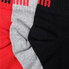 Kép 3/4 - Puma 3 páros csomagolású quarter uniszex zokni, piros-fekete-szürke