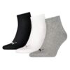 Kép 1/2 - Puma 3 páros csomagolású quarter uniszex zokni, fekete-fehér-szürke