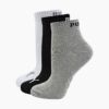 Kép 2/2 - Puma 3 páros csomagolású quarter uniszex zokni, fekete-fehér-szürke