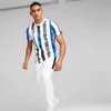 Kép 4/7 - Puma BMW M Motorsport Striped férfi póló, fehér-fekete-kék, 2023