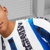 Kép 6/7 - Puma BMW M Motorsport Striped férfi póló, fehér-fekete-kék, 2023
