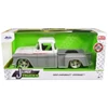 Kép 2/2 - Just Trucks 1955 Chevrolet Stepside fehér/szürke modell autó 1:24