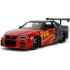 Kép 5/8 - Godzilla 2002 Nissan Skyline GT-R (R34) piros/fekete modellautó 1:24