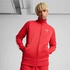 Kép 3/7 - Puma T7 Always On férfi cipzáros pulóver, piros-fehér, S25