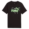 Kép 1/5 - Puma ESS logo LAB Summer junior gyerek póló, fekete-zöld-fehér, S25