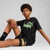 Kép 3/5 - Puma ESS logo LAB Summer junior gyerek póló, fekete-zöld-fehér, S25