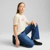 Kép 5/5 - Puma NATURE 2.0 junior gyerek póló, alpine snow bézs-lila-rózsaszín, S25