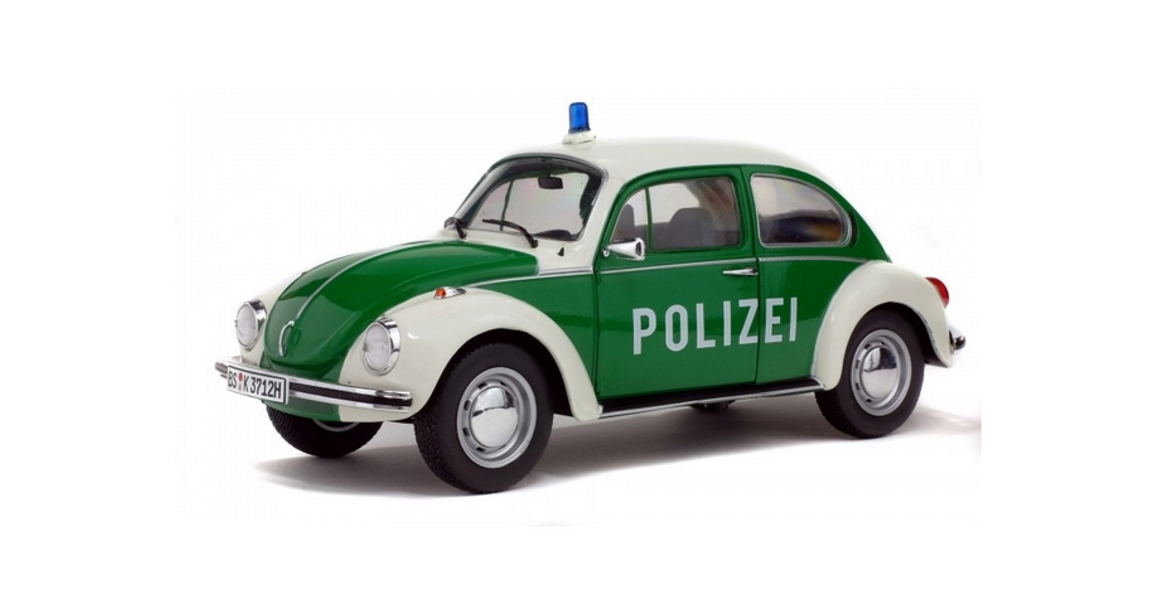 Miniature Mebetoys Volkswagen Coccinelle Police - Échelle 1/25 - Tôle Métal Italie 1972 - Occasion