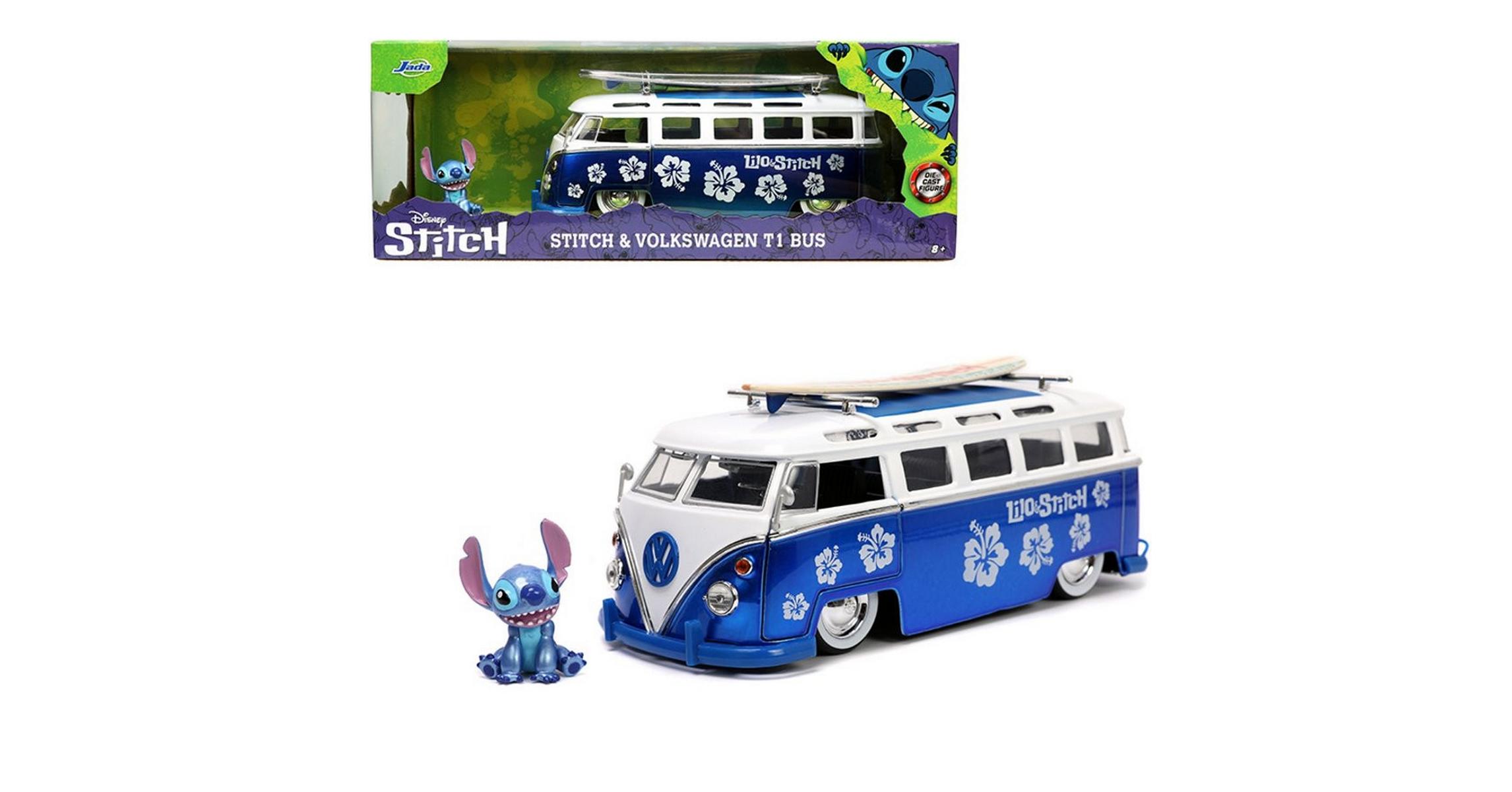 Stitch & Volkswagen T1 Bus szett modell autó 124 Lilo és Stitch A