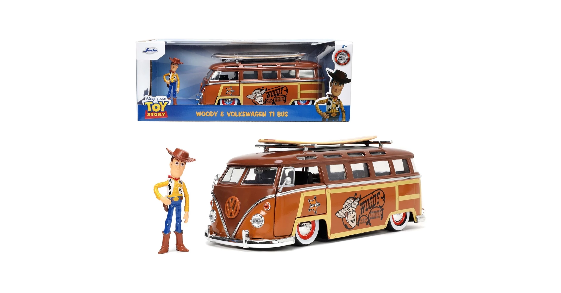 Woody & Volswagen T1 Bus Toy Story szett modell autó 124 Toy Story