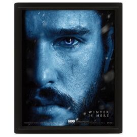 Trónok harca Jon Snow vs Knight King, Winter is here 3D lenticular poszter fakerettel