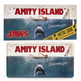 JAWS AMITY ISLAND 'Cápa' dombornyomott fémplakát 30 x 15 cm