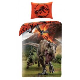 Jurassic World 'menekülés, narancs' ágyneműhuzat szett 140 x 200 + 70 x 90 cm