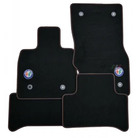 Alfa Romeo Stelvio velúr szőnyeg garnitúra, fekete-piros LHD