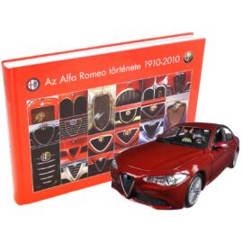 Alfa Romeo könyv + Alfa Romeo Giulia red modell autó 1:24