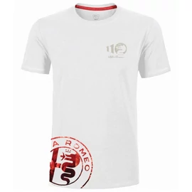 Alfa Romeo 110 anniversary Metallic red logo férfi póló, fehér