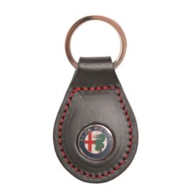 Alfa Romeo bőr kulcstartó Marchio "fekete"