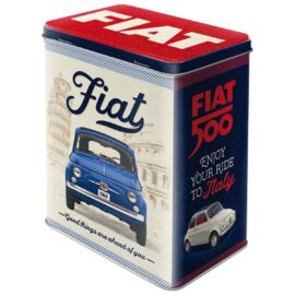 Fiat 500 fémdoboz "Leave all the bad things behind"