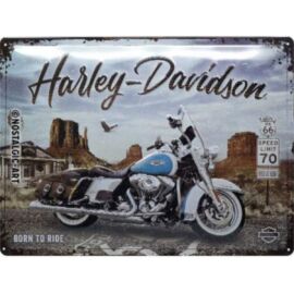 Harley-Davidson dombornyomott fémplakát 30 x 40 cm "Born To Ride"