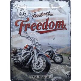 Route US 66 dombornyomott fémplakát 30 x 40 cm "Feel the Freedom"