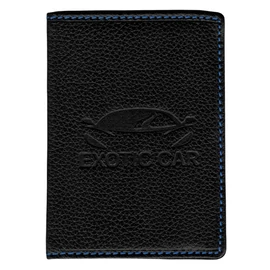 Exotic Car black&blue bőr jogosítvány és forgalmi en. tartó