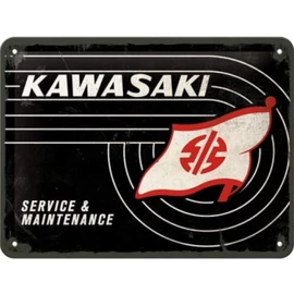Kawasaki dombornyomott fémplakát 15 x 20 cm