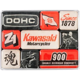 Kawasaki mégnes-szett "Motorscycles" 9 x 7 cm 