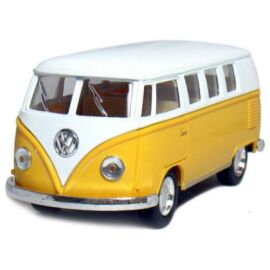 1962 Classical Volkswagen Samba Bus sárga hátrahúzós autó 1:64