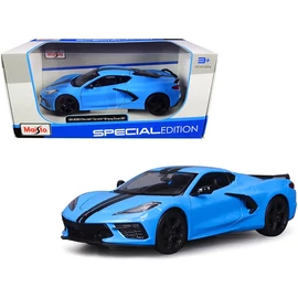 2020 Chevrolet Corvette Stingray Coupe Z51 blue modell autó 1:24