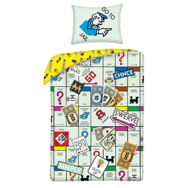 Monopoly 'Go to jail' ágyneműhuzat szett 140 x 200 + 70 x 90 cm