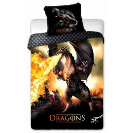 Dragons sárkányos 'dark world' ágyneműhuzat szett 140 x 200 + 70 x 90 cm