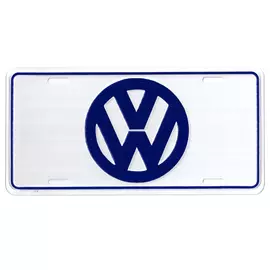 Volkswagen "logó" dombornyomott fémtábla/rendszámtábla 30,5 x 15,3 cm 