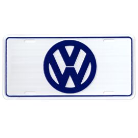 Volkswagen "logó" dombornyomott fémtábla/rendszámtábla 30,5 x 15,3 cm 