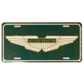 Aston Martin "logó" dombornyomott fémtábla/rendszámtábla 30,5 x 15,3 cm 