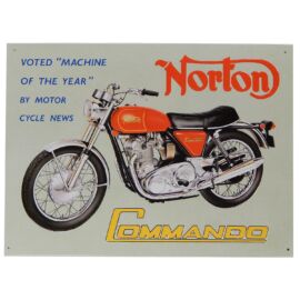 Norton Commando "Machine of  the year" dombornyomott fémplakát 40,8 x 30 cm "TACT4"