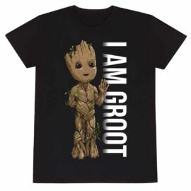 Marvel Studios I am Groot uniszex póló, fekete, 2023