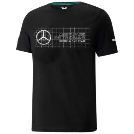 Puma Mercedes AMG Petronas square grid férfi póló, fekete, 2022